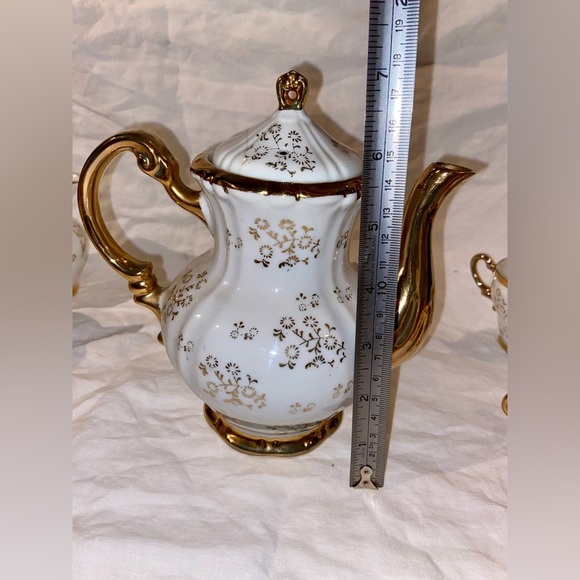 Japaneese 15 pieces fine china Tea Set‎ floral & gold Demitasse Set for 5 - Picture 8 of 16